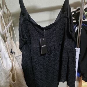 Torrid Black Floral Lace Camisole